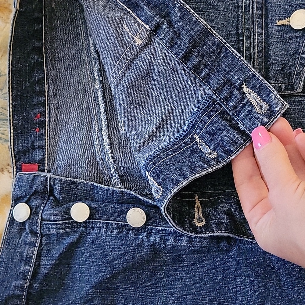 BUTTON-FLY Stretch Denim Skirt - Picture 4 of 11